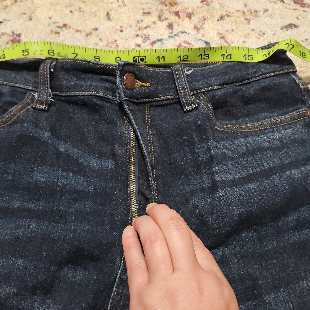 Sold - Judy Blue Dark Wash Raw Hem High Rise Wide Leg Jeans Size 13 / 31 - Picture 9 of 13